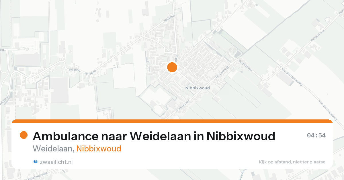 Ambulance naar Weidelaan in Nibbixwoud — 18 mei 2026