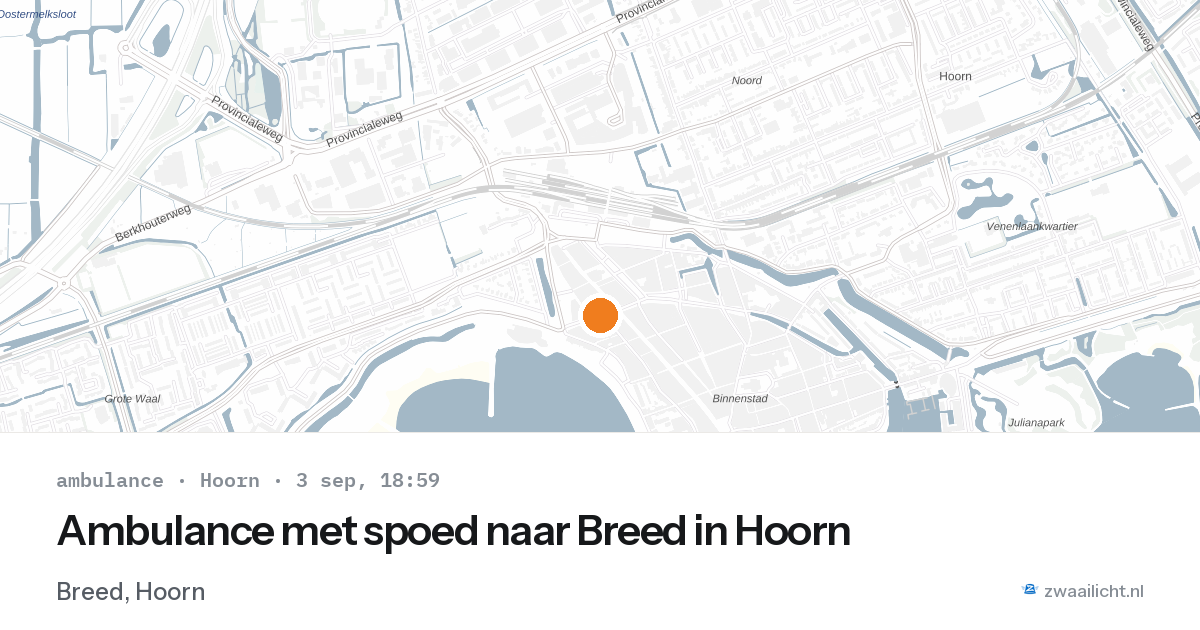 Ambulance met spoed naar Breed in Hoorn — 3 sep 2026