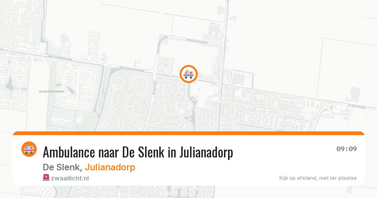 Ambulance naar De Slenk in Julianadorp — 14 aug 2026