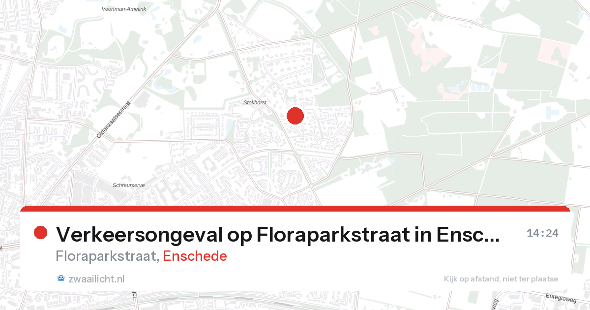 Verkeersongeval op Floraparkstraat in Enschede — 26 aug 2026