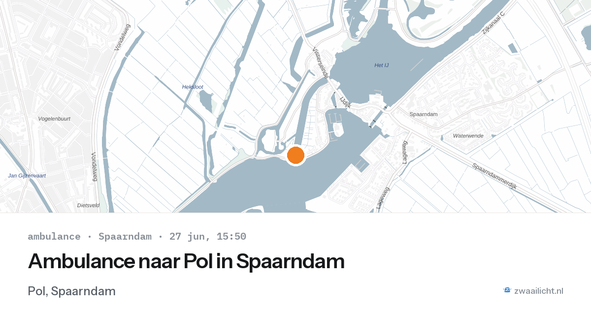 Ambulance naar Pol in Spaarndam — 27 jun 2026