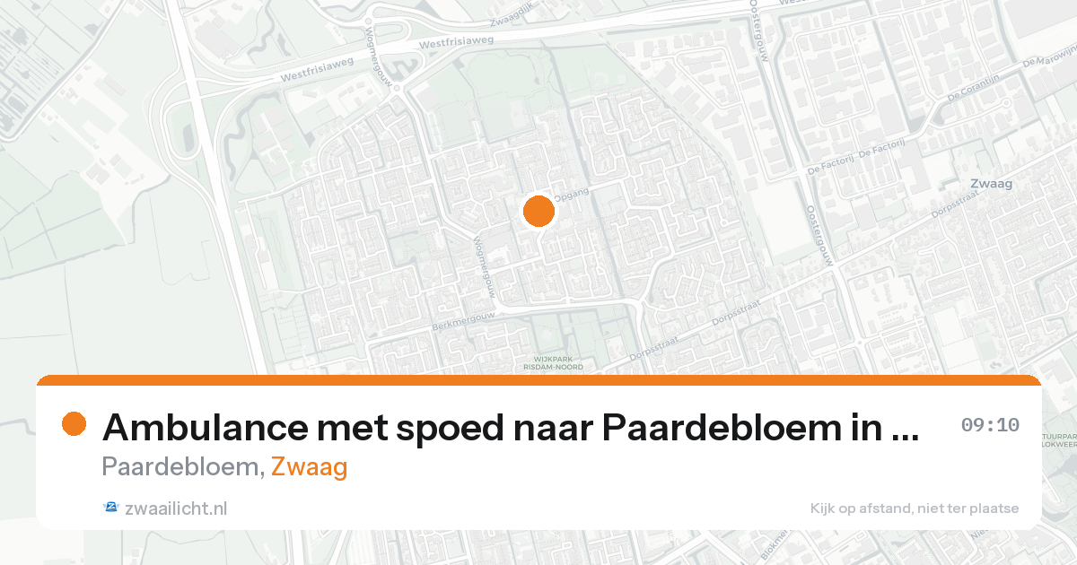 Ambulance met spoed naar Paardebloem in Zwaag — 23 aug 2026