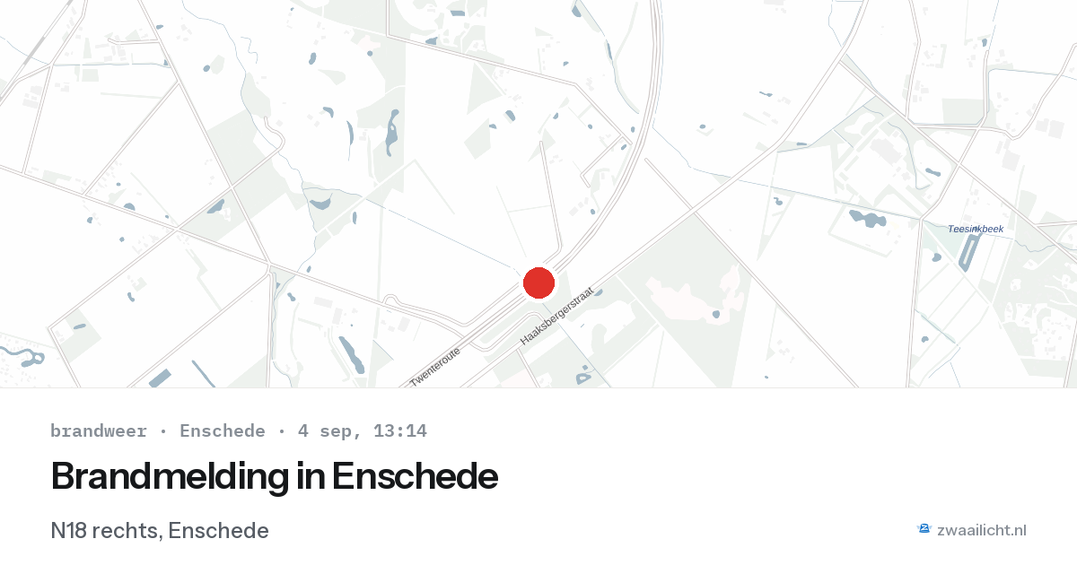Brandmelding in Enschede — 4 sep 2026