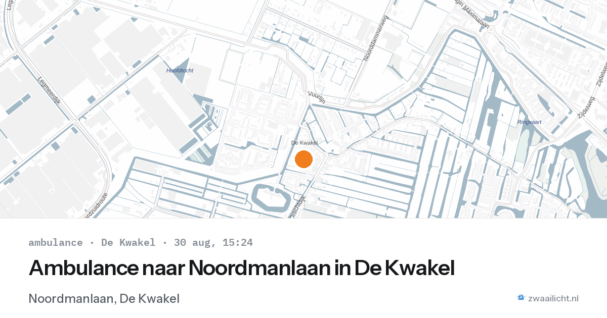 Ambulance naar Noordmanlaan in De Kwakel — 30 aug 2026