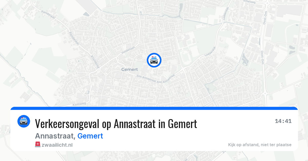 Verkeersongeval op Annastraat in Gemert — 13 aug 2026