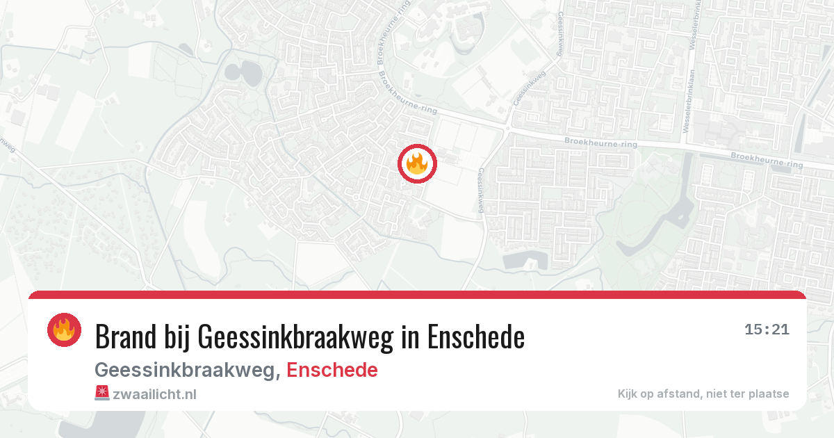Brand bij Geessinkbraakweg in Enschede — 28 jul 2026