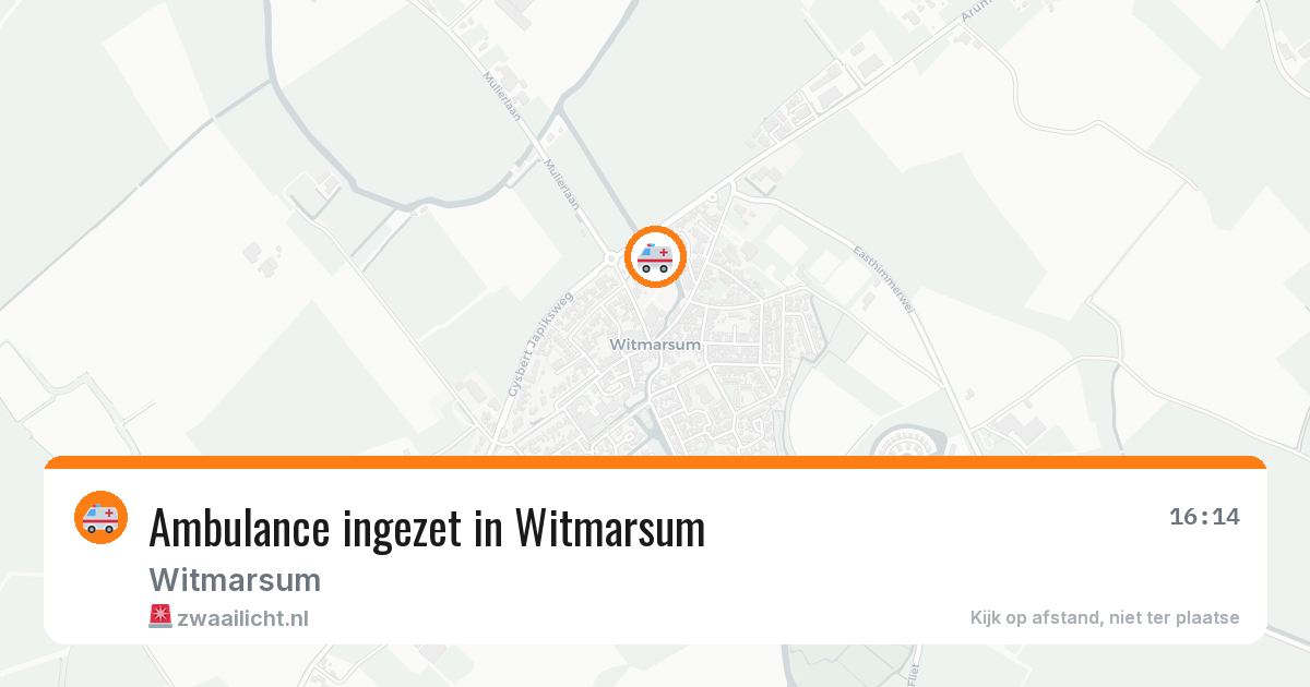 Ambulance ingezet in Witmarsum — 15 jul 2026 | 🚨 Zwaailicht.nl