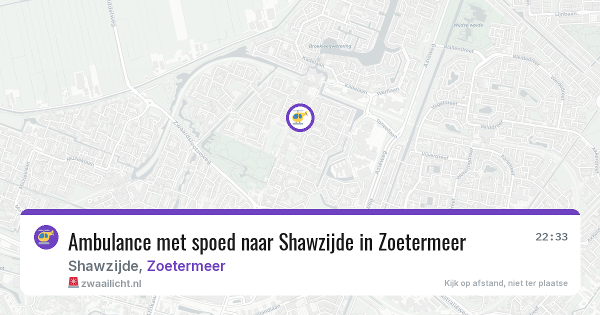 Ambulance met spoed naar Shawzijde in Zoetermeer — 6 aug 2026