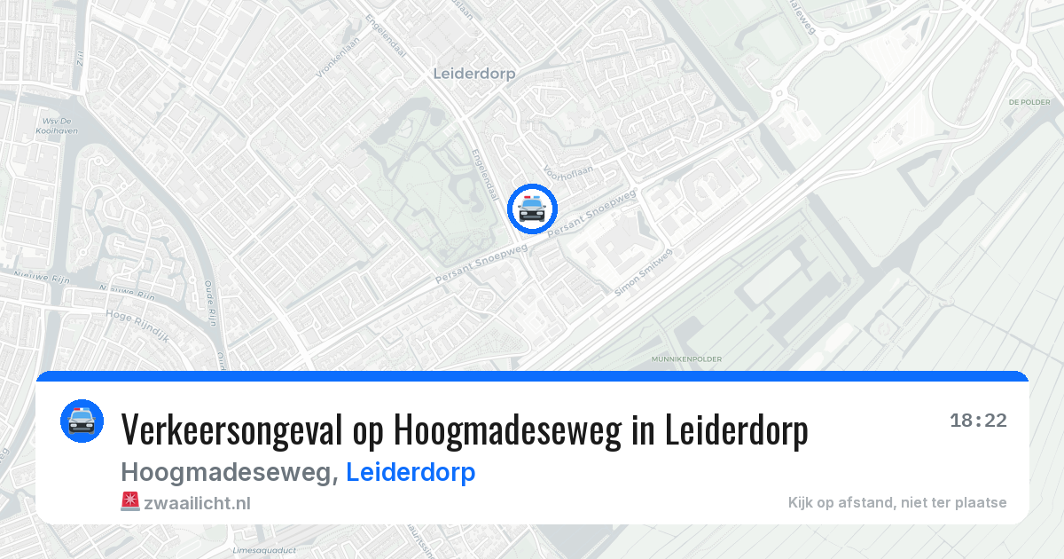 Verkeersongeval op Hoogmadeseweg in Leiderdorp — 7 mei 2026