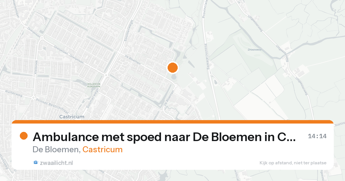 Ambulance met spoed naar De Bloemen in Castricum — 19 aug 2026
