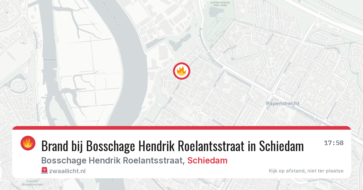 Brand bij Bosschage Hendrik Roelantsstraat in Schiedam — 9 aug 2026
