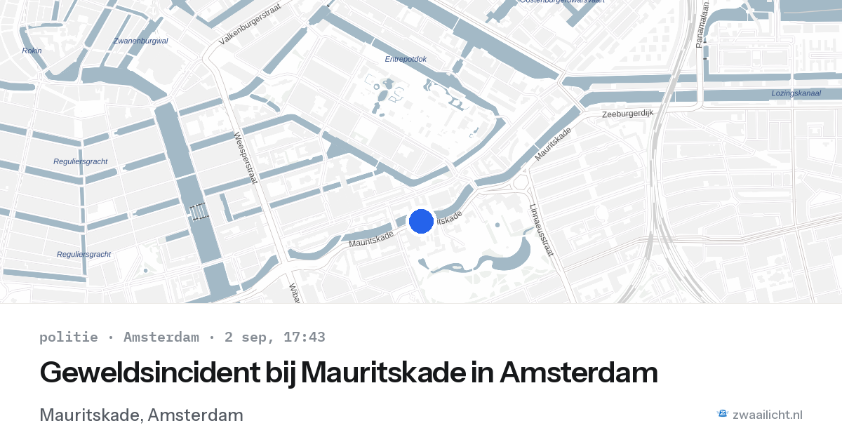 Geweldsincident bij Mauritskade in Amsterdam — 2 sep 2026