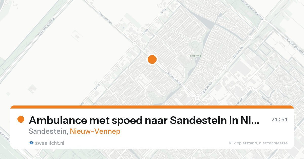 Ambulance met spoed naar Sandestein in Nieuw-Vennep — 19 aug 2026