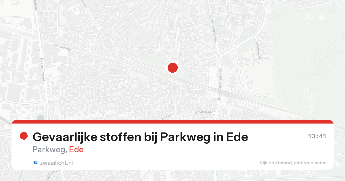 Gevaarlijke stoffen bij Parkweg in Ede — 25 aug 2026