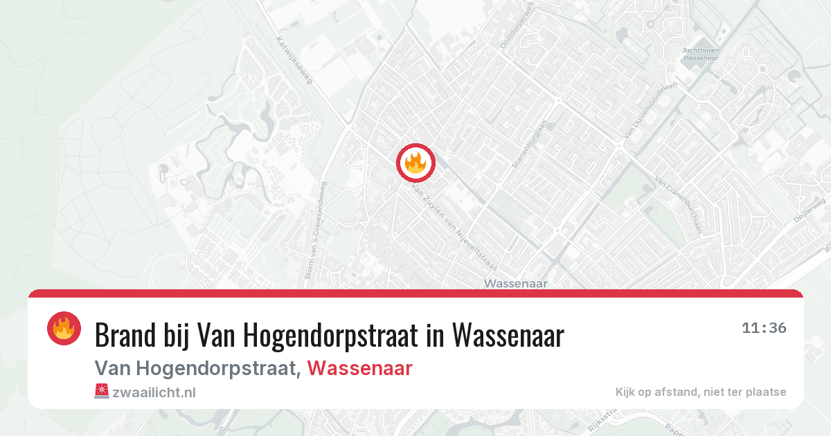 Brand bij Van Hogendorpstraat in Wassenaar — 13 jun 2026