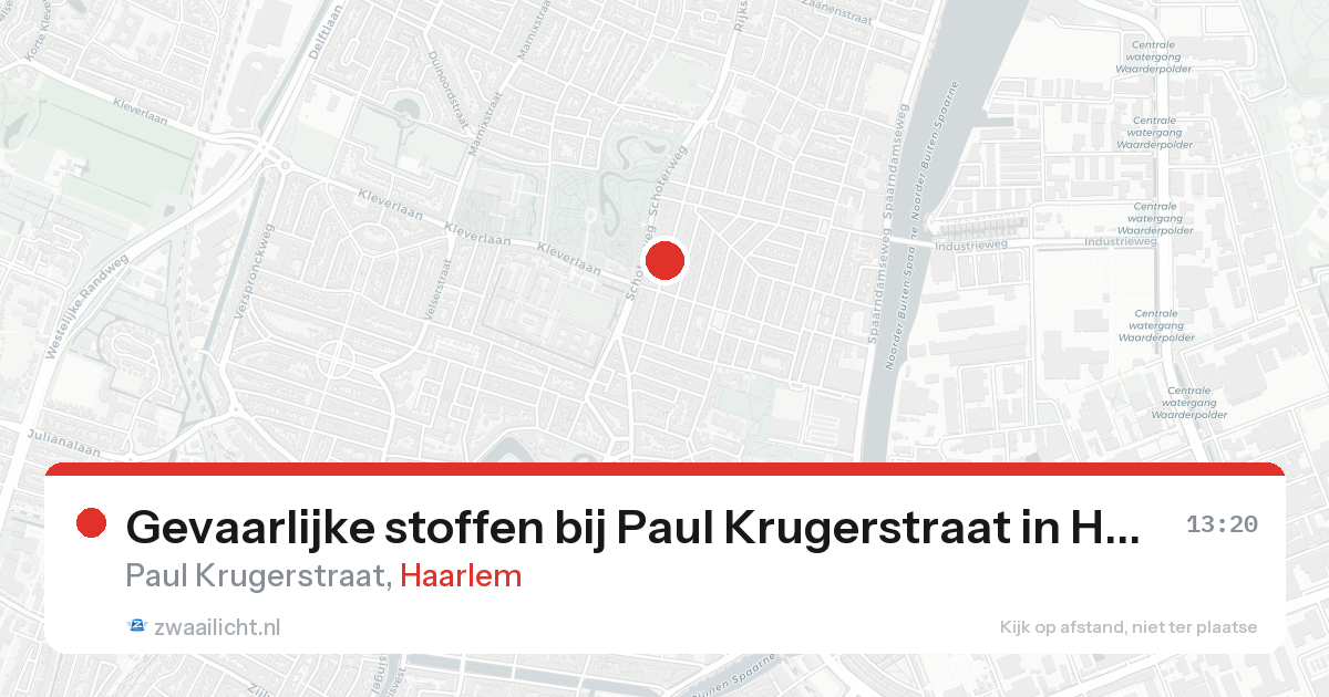Gevaarlijke stoffen bij Paul Krugerstraat in Haarlem — 25 aug 2026