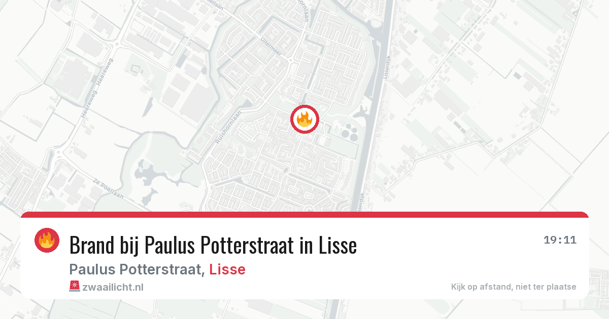 Brand bij Paulus Potterstraat in Lisse — 22 mei 2026