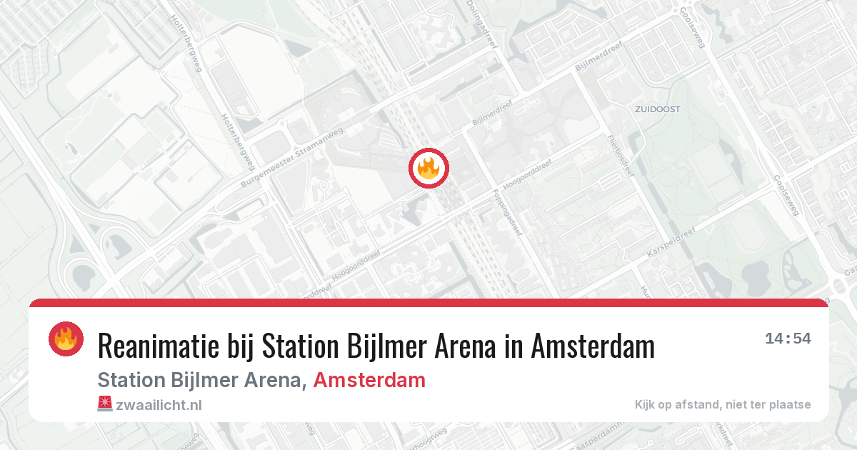 Reanimatie bij Station Bijlmer Arena in Amsterdam — 21 mei 2026