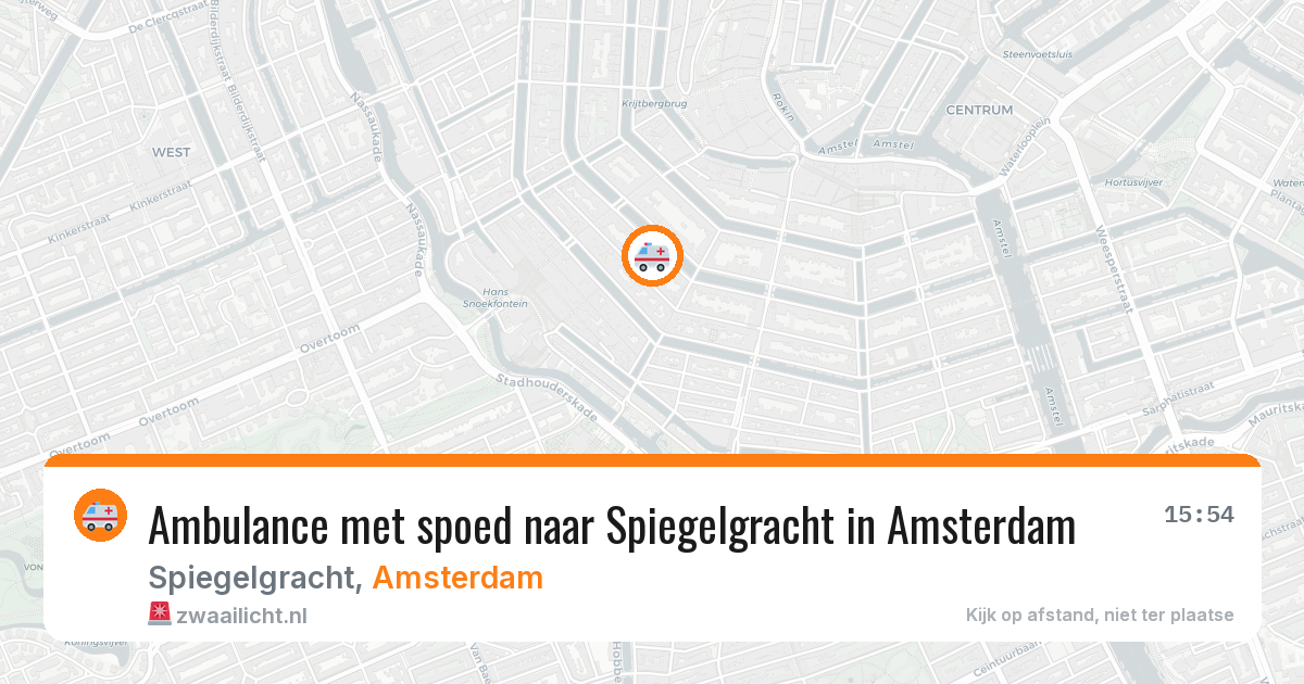 Ambulance met spoed naar Spiegelgracht in Amsterdam — 10 apr 2026
