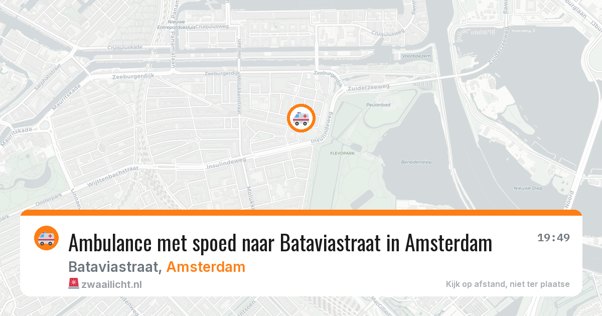Ambulance met spoed naar Bataviastraat in Amsterdam — 24 mei 2026
