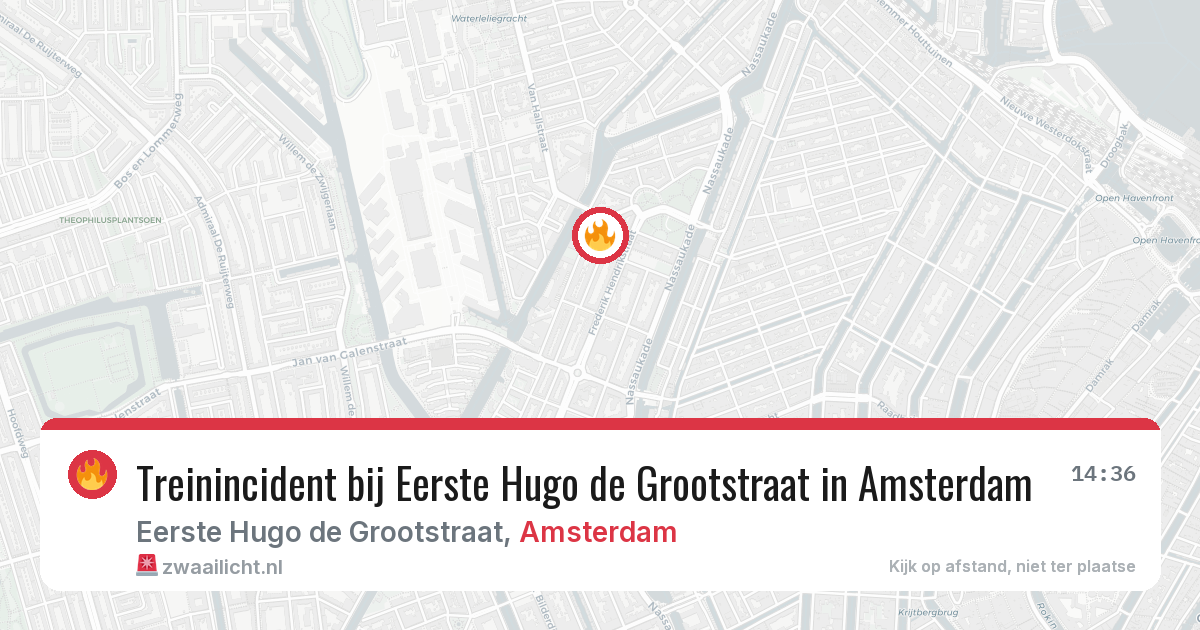 Treinincident bij Eerste Hugo de Grootstraat in Amsterdam — 17 jun 2026