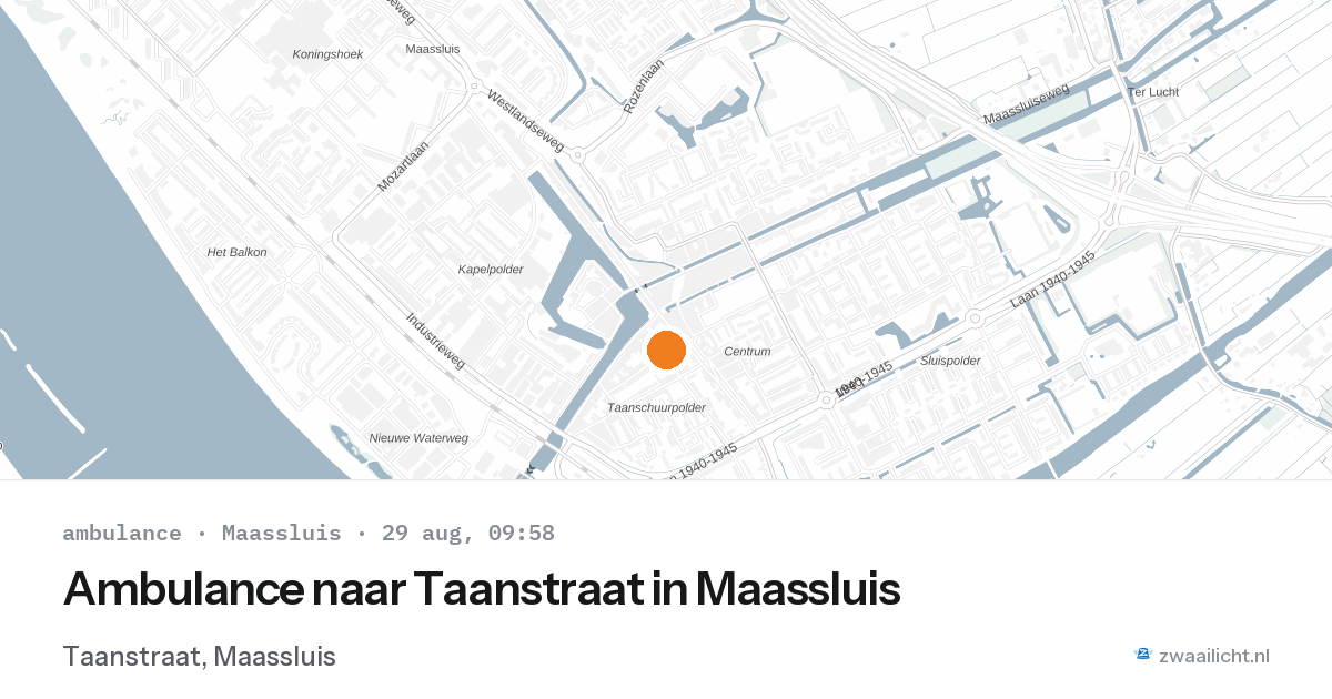 Ambulance naar Taanstraat in Maassluis — 29 aug 2026