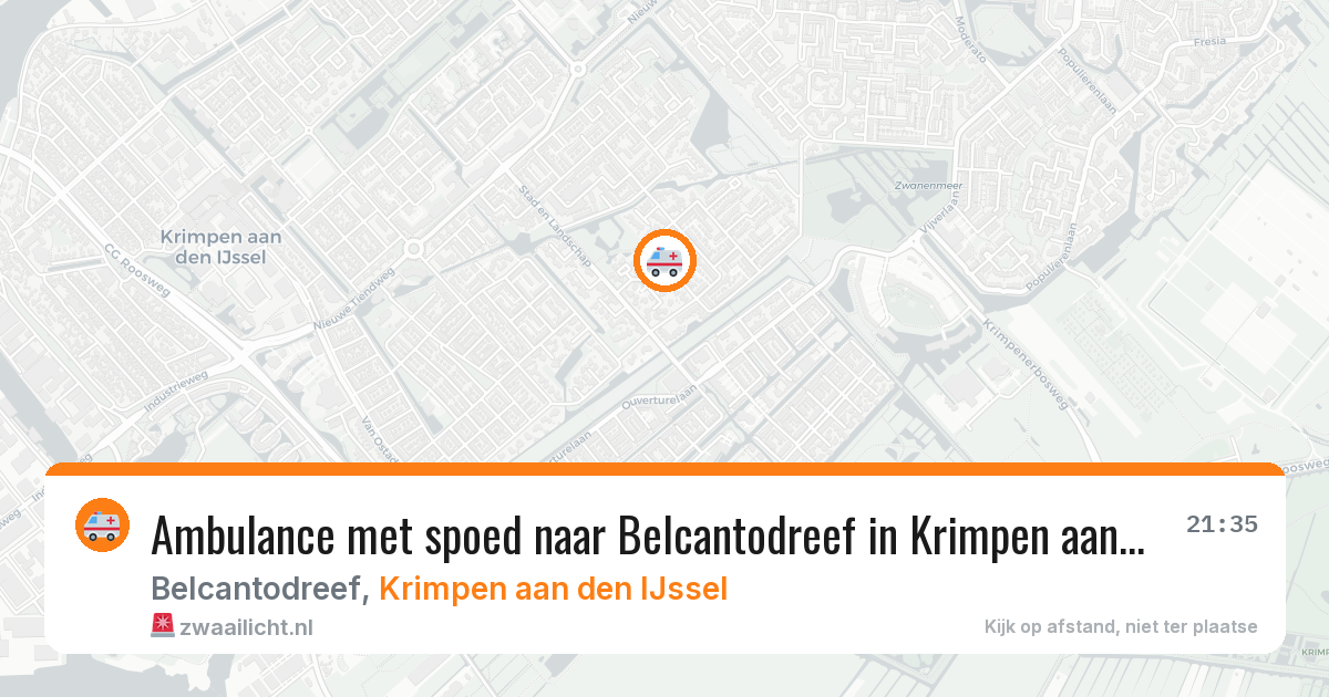Ambulance met spoed naar Belcantodreef in Krimpen aan den IJssel — 26 mei 2026