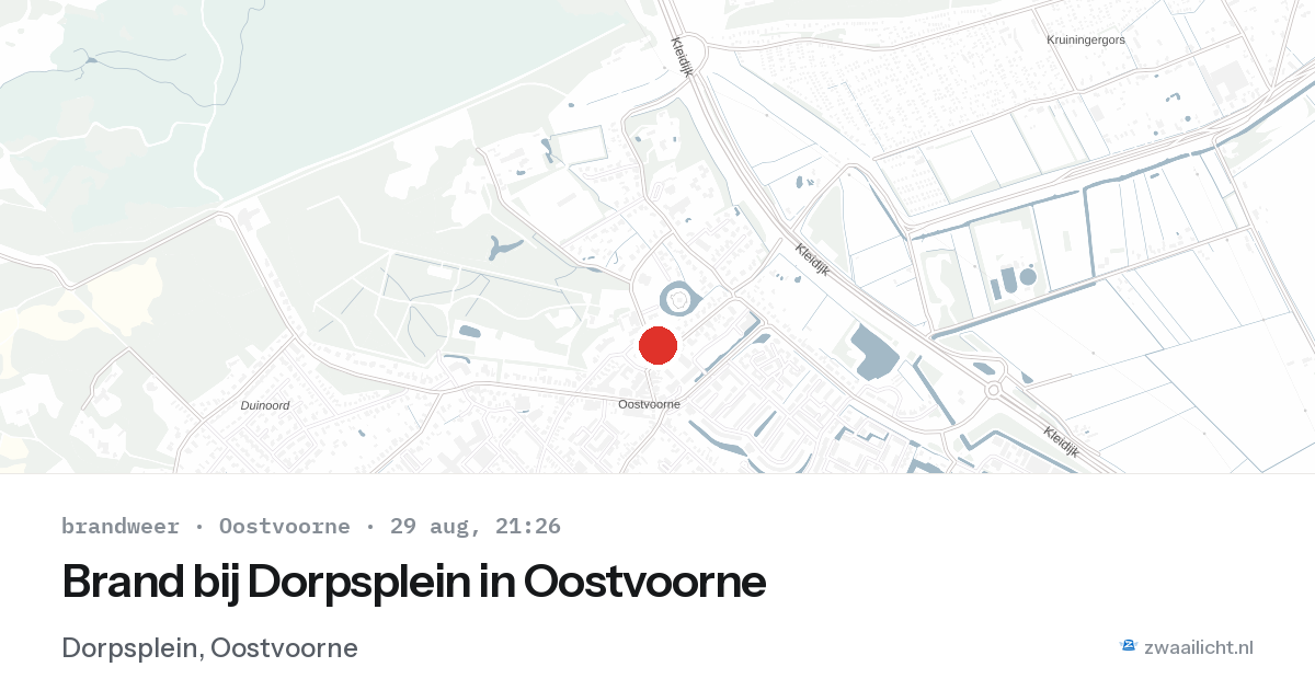 Brand bij Dorpsplein in Oostvoorne — 29 aug 2026