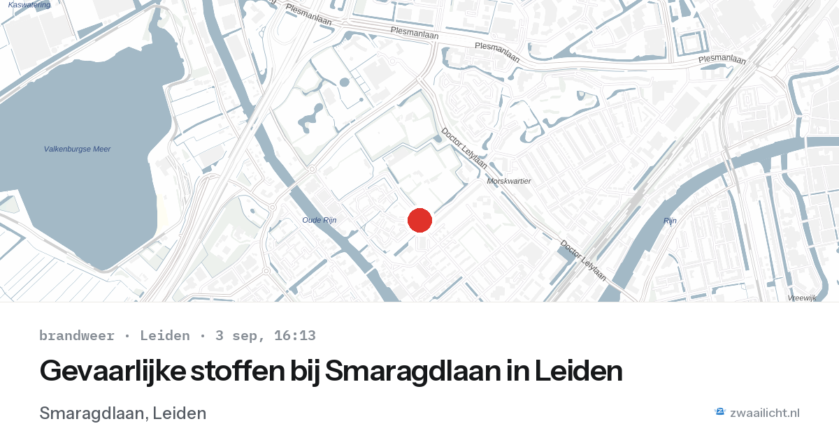Gevaarlijke stoffen bij Smaragdlaan in Leiden — 3 sep 2026
