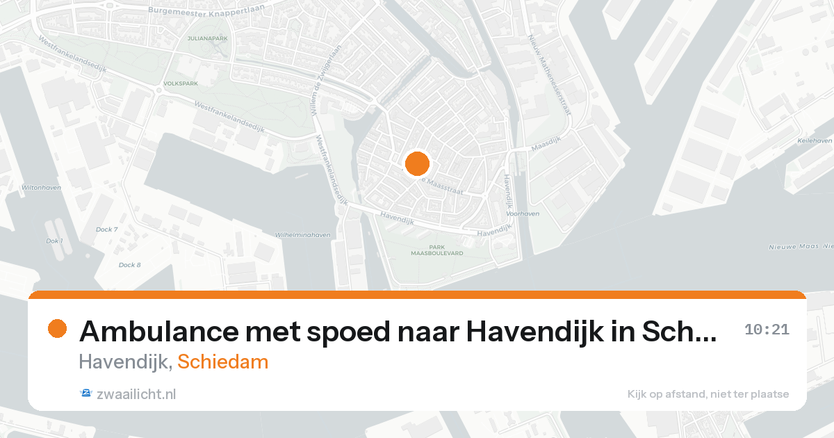Ambulance met spoed naar Havendijk in Schiedam — 23 aug 2026