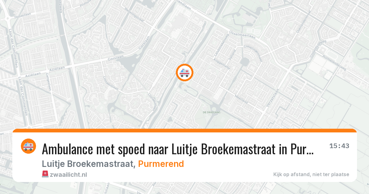 Ambulance met spoed naar Luitje Broekemastraat in Purmerend — 24 apr 2026