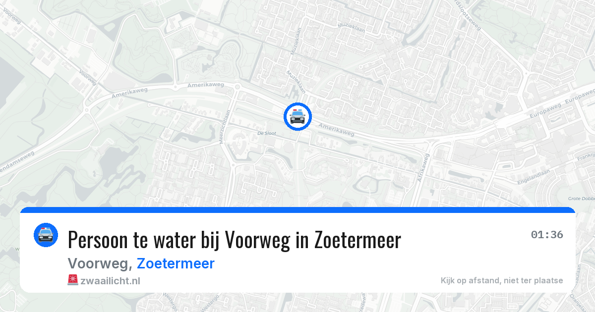 Persoon te water bij Voorweg in Zoetermeer — 25 apr 2026