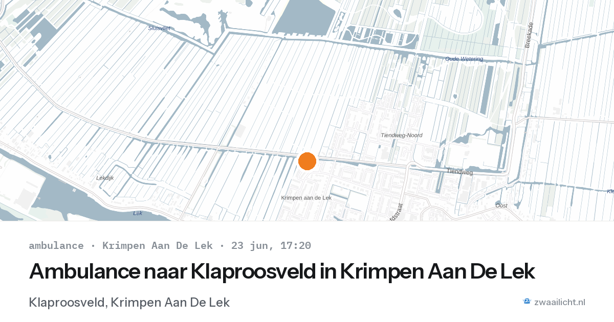Ambulance naar Klaproosveld in Krimpen Aan De Lek — 23 jun 2026