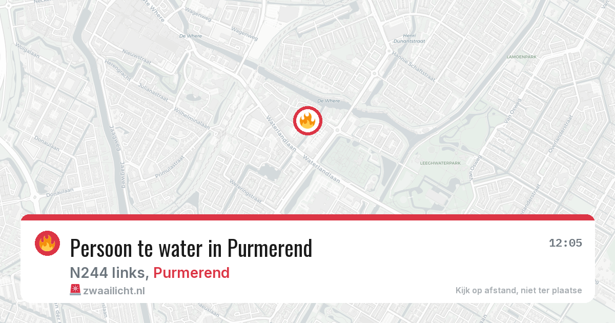 Persoon te water in Purmerend — 24 apr 2026