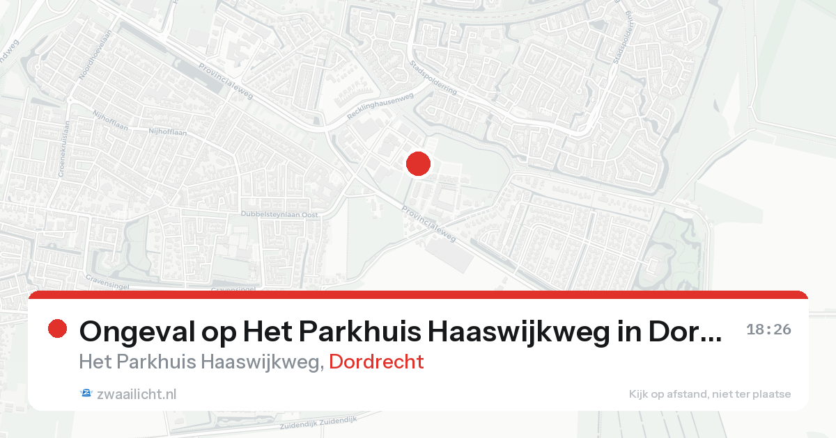 Ongeval op Het Parkhuis Haaswijkweg in Dordrecht — 20 aug 2026