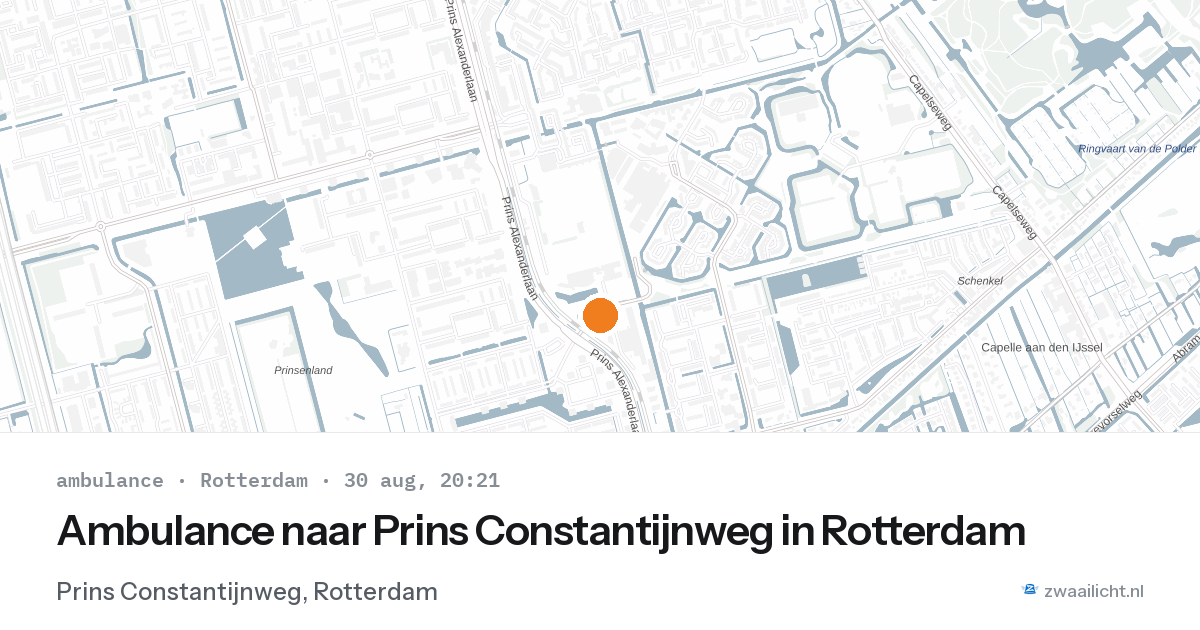 Ambulance naar Prins Constantijnweg in Rotterdam — 30 aug 2026