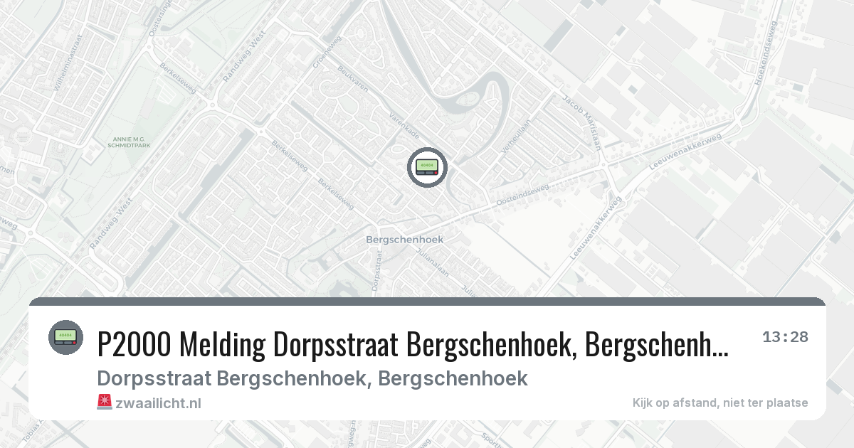 P2000 Melding Dorpsstraat Bergschenhoek, Bergschenhoek — 8 feb 2026