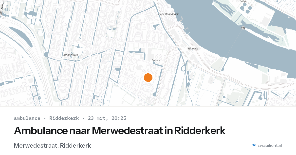 Ambulance naar Merwedestraat in Ridderkerk — 23 mrt 2026
