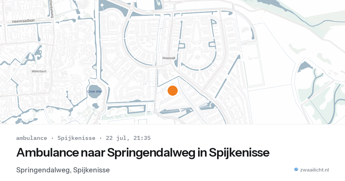 Ambulance naar Springendalweg in Spijkenisse — 22 jul 2026