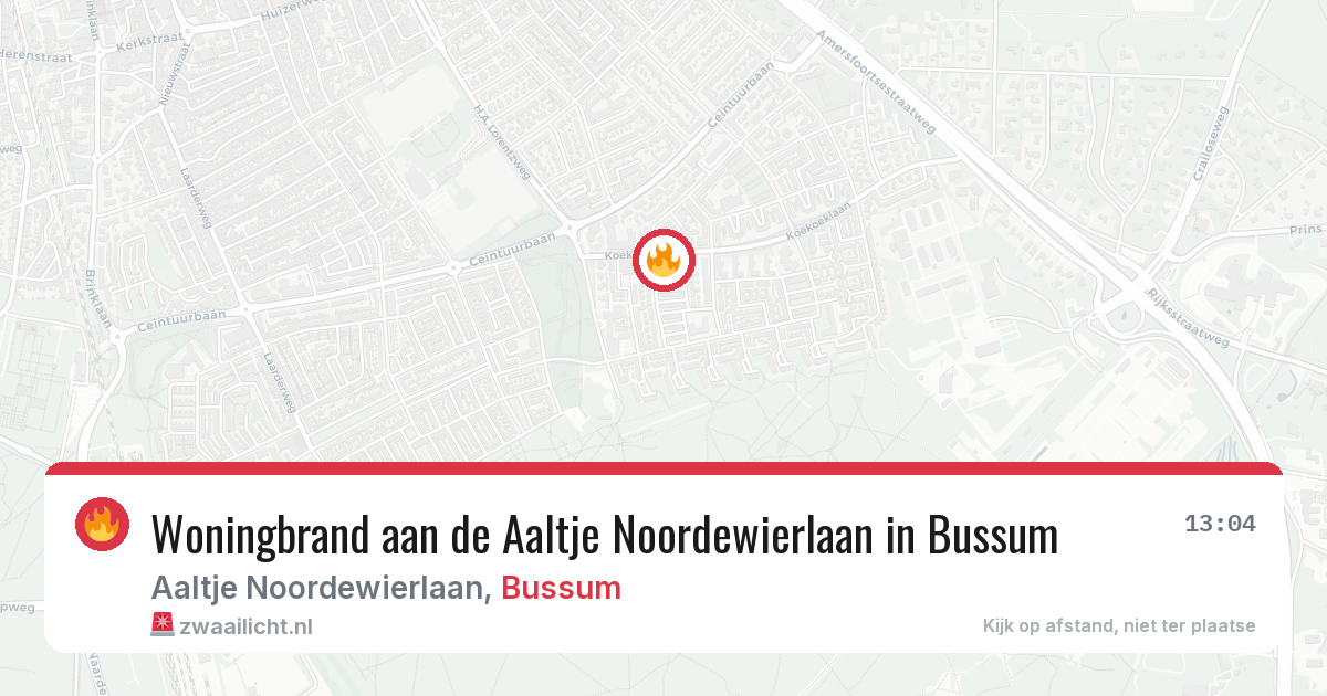 Woningbrand aan de Aaltje Noordewierlaan in Bussum — 24 jan 2026