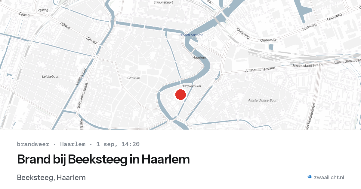 Brand bij Beeksteeg in Haarlem — 1 sep 2026