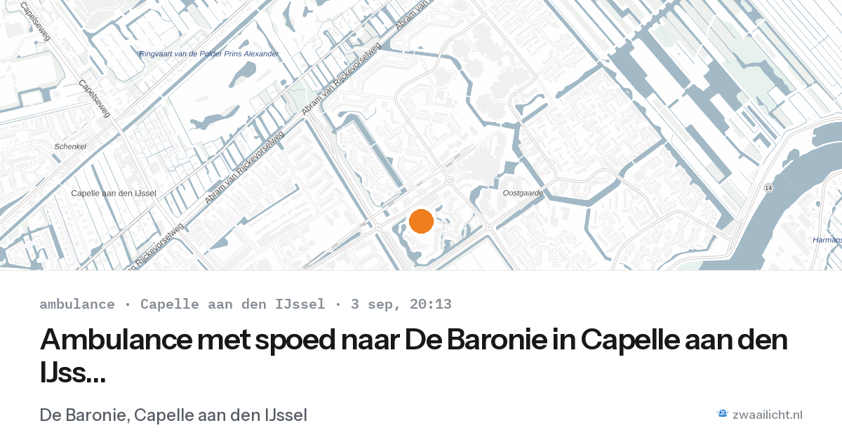 Ambulance met spoed naar De Baronie in Capelle aan den IJssel — 3 sep 2026