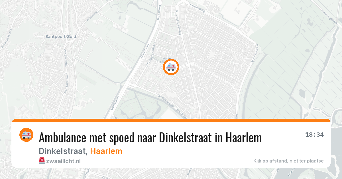 Ambulance met spoed naar Dinkelstraat in Haarlem — 23 mrt 2026