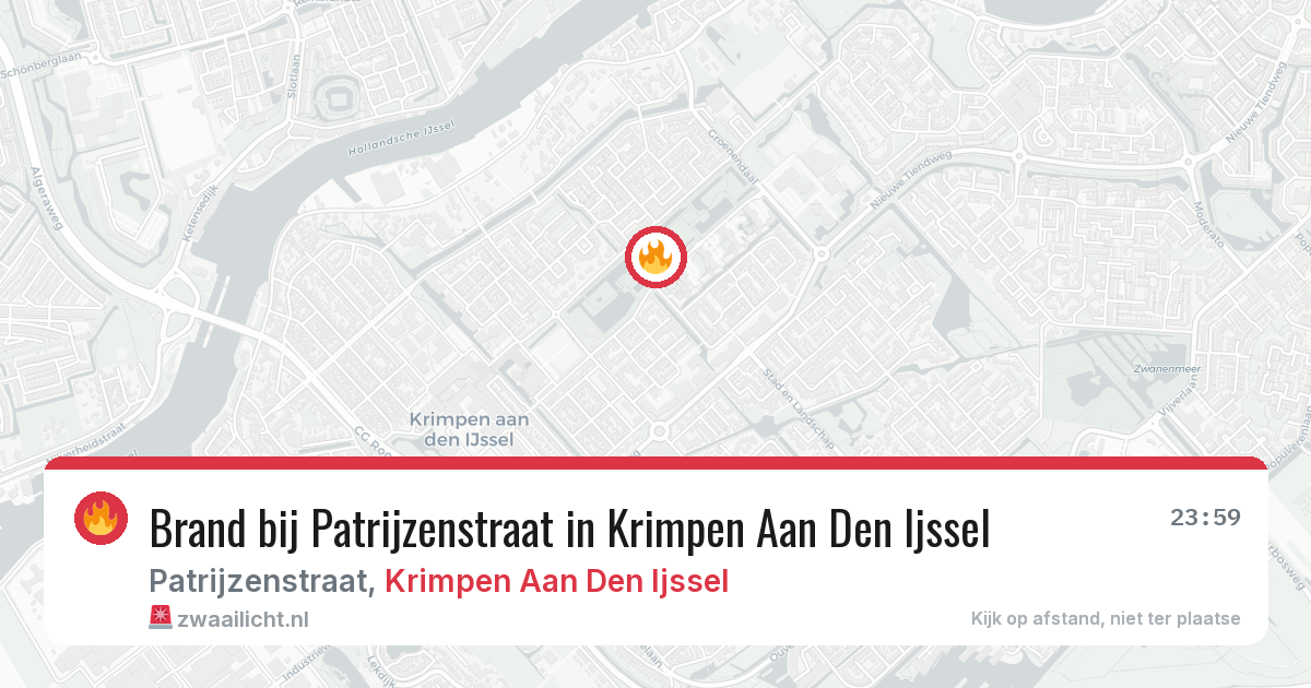 Brand bij Patrijzenstraat in Krimpen Aan Den Ijssel — 9 aug 2026