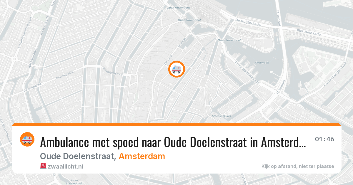 Ambulance met spoed naar Oude Doelenstraat in Amsterdam — 26 jun 2026