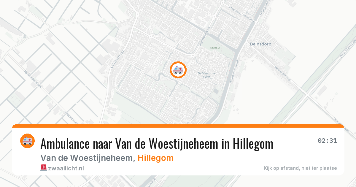 Ambulance naar Van de Woestijneheem in Hillegom — 28 jun 2026