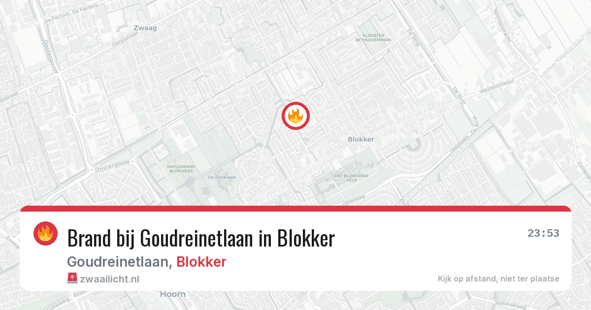 Brand bij Goudreinetlaan in Blokker — 6 apr 2026