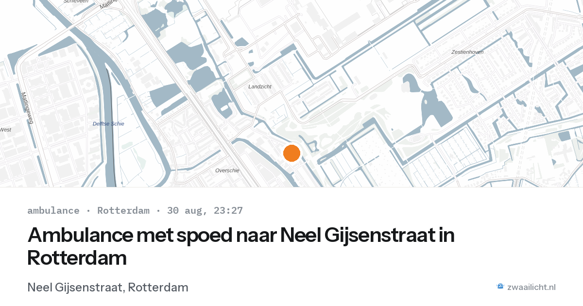 Ambulance met spoed naar Neel Gijsenstraat in Rotterdam — 30 aug 2026