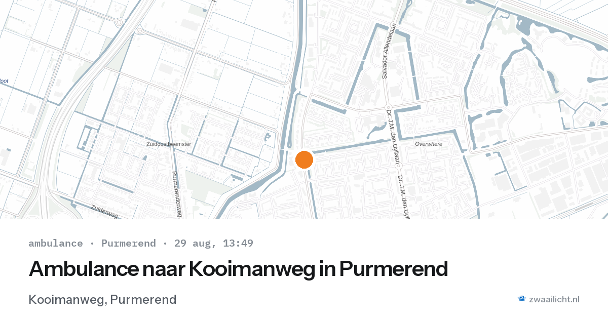 Ambulance naar Kooimanweg in Purmerend — 29 aug 2026