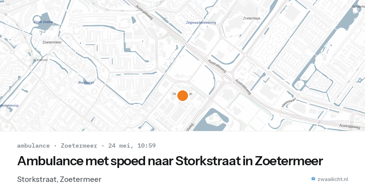 Ambulance met spoed naar Storkstraat in Zoetermeer — 24 mei 2026